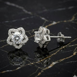 925 Sterling Silver Star Stud Earrings With Cubic Zirconia