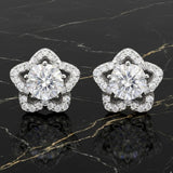 925 Sterling Silver Star Stud Earrings With Cubic Zirconia
