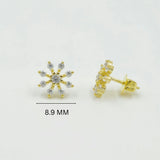 925 Sterling Silver Starburst Stud Earrings With Cubic Zirconia