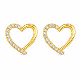 Stunning Heart Stud Earrings With Sparkling Lab Grown Diamonds