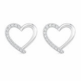 Stunning Heart Stud Earrings With Sparkling Lab Grown Diamonds