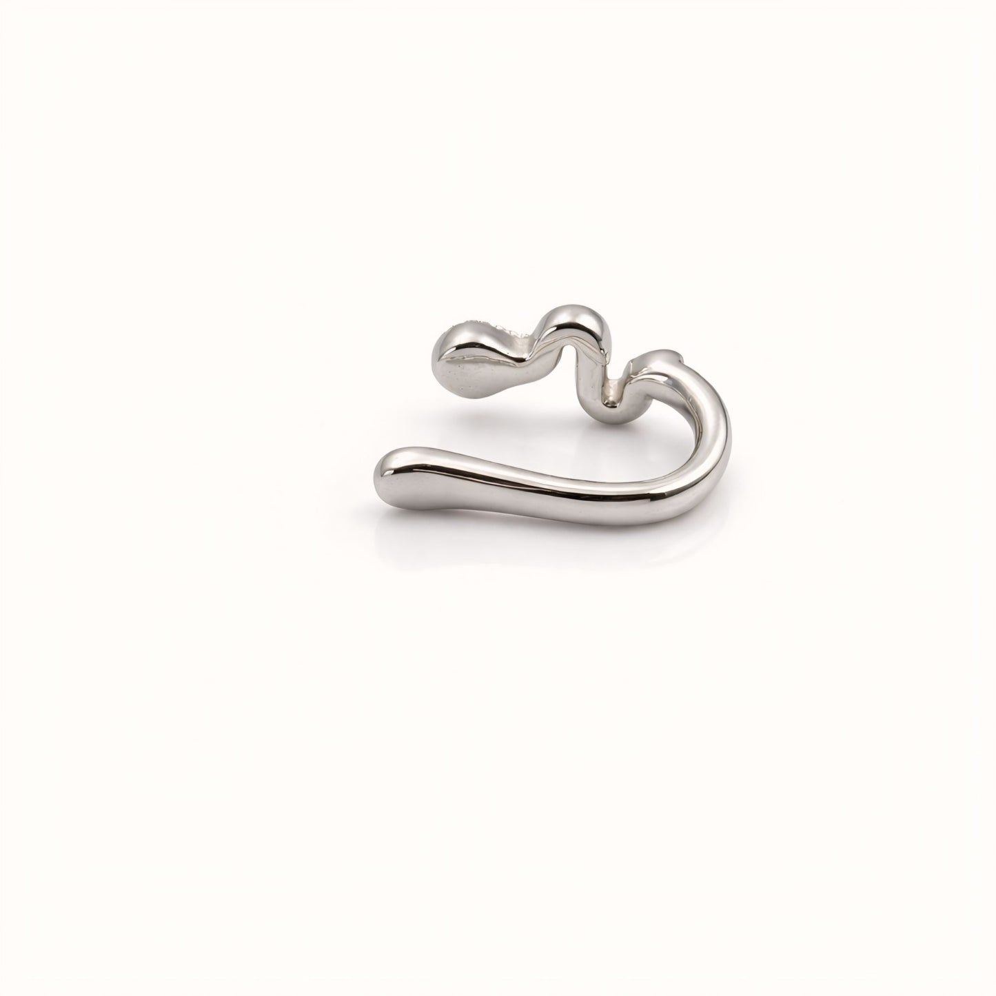 925 Sterling Silver Snake-Inspired Clip-On Nose Pin