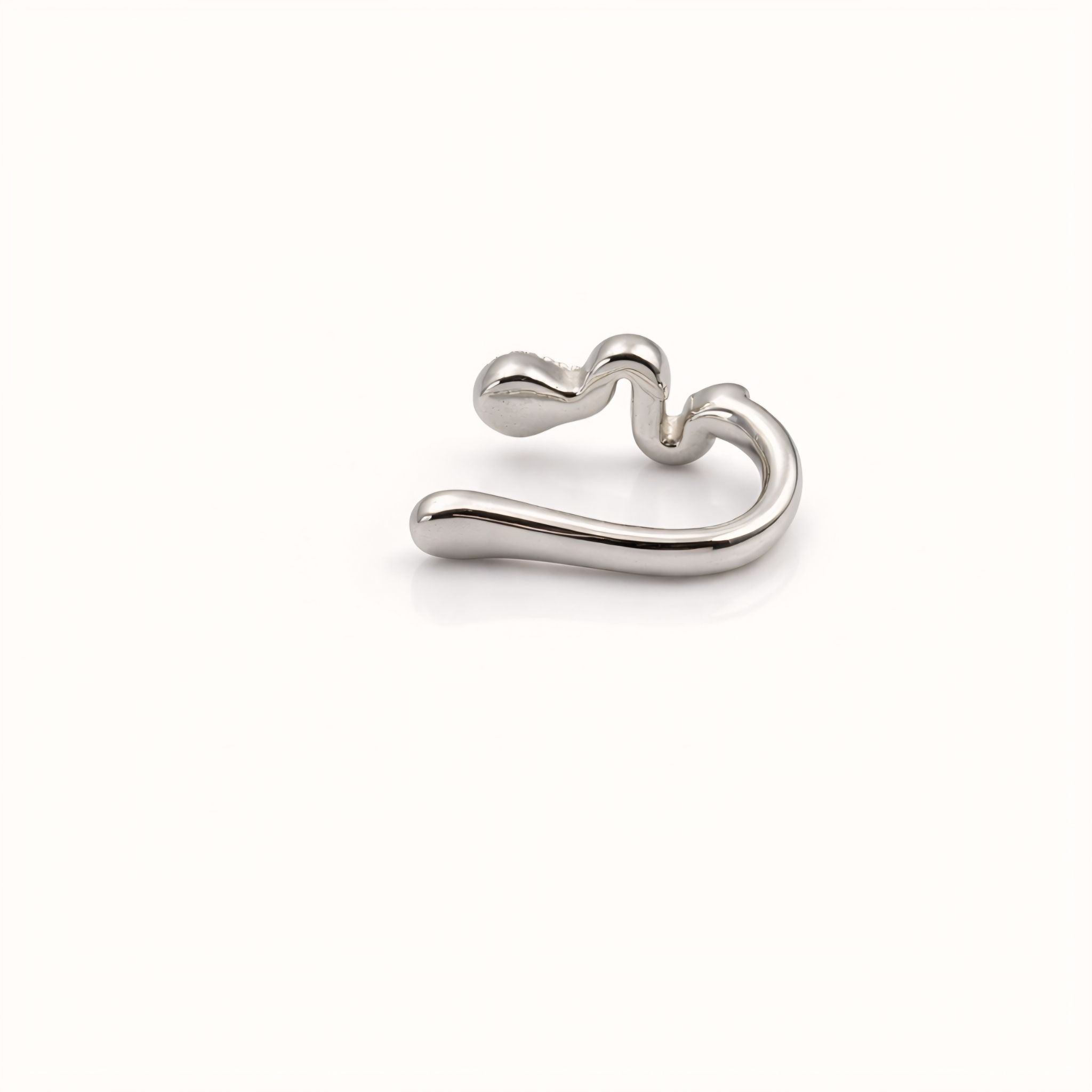 925 Sterling Silver Snake-Inspired Clip-On Nose Pin