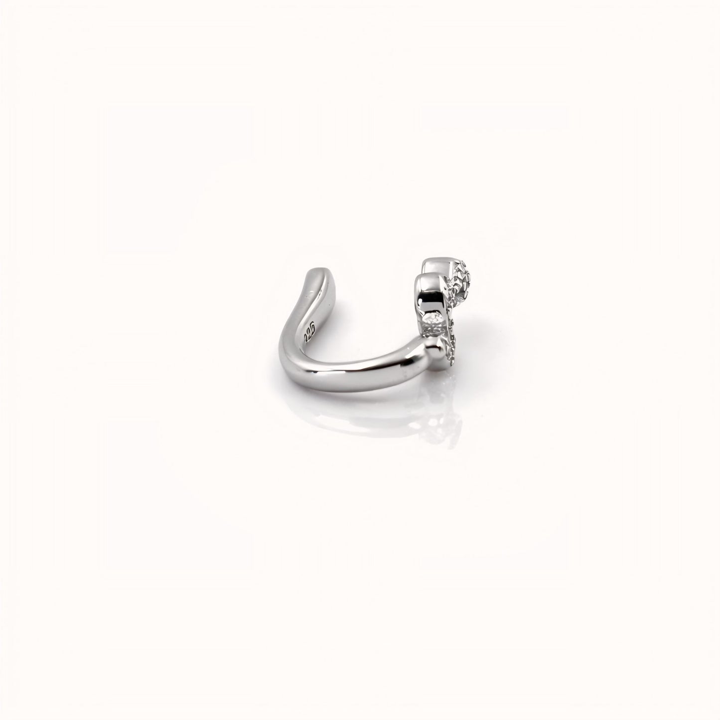 925 Sterling Silver Snake-Inspired Clip-On Nose Pin