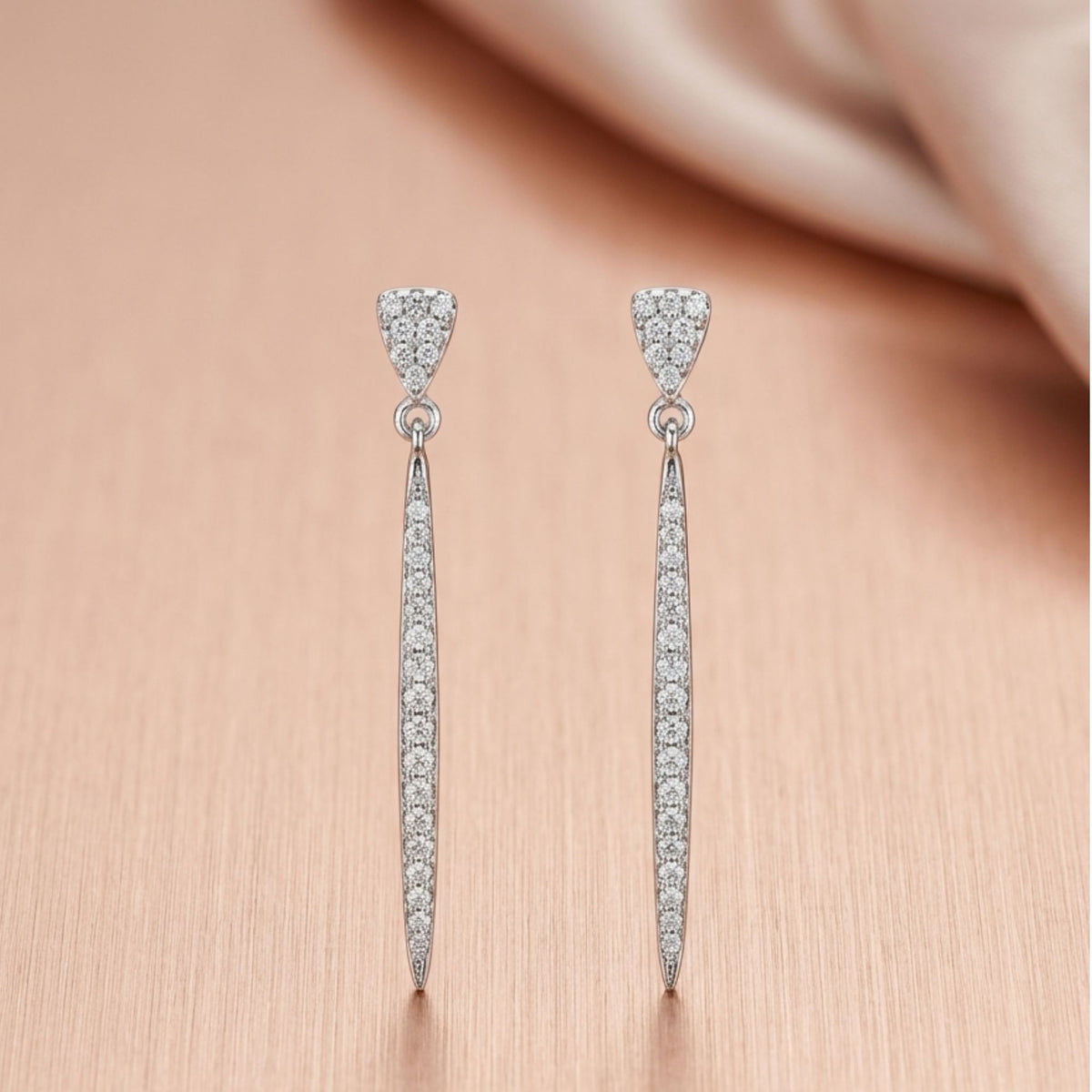 Tapered Drop Earrings in 925 Silver with Lab-Grown Diamonds