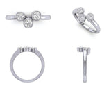 Triple Stone Lab Grown Diamond Ring in 925 Sterling Silver