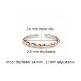 925 Sterling Silver Dual Tone Beaded Toe Rings