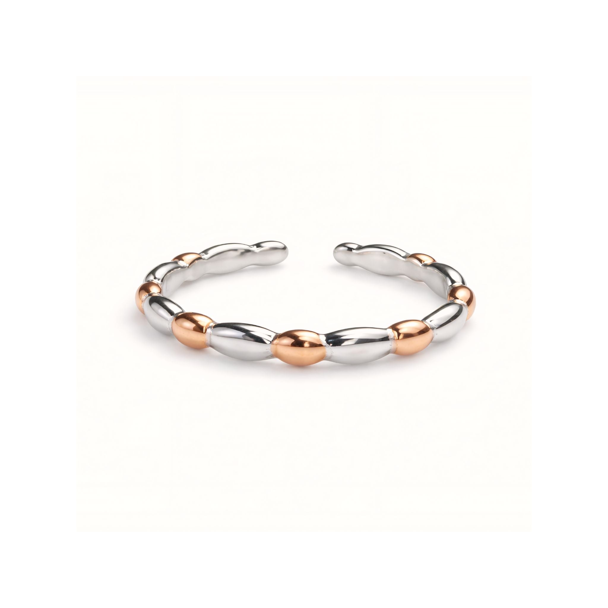 925 Sterling Silver Dual Tone Beaded Toe Rings