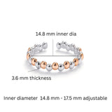 Elegant 925 Silver Rose Gold & Silver Beaded Toe Rings