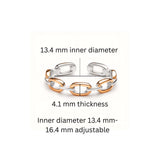 925 Sterling Silver Dual Tone Oval Cable Link Toe Rings