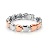 925 Sterling Silver Dual Tone Heart Toe Rings