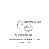925 Sterling Silver Infinity Dual Tone Toe Rings