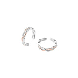 925 Sterling Silver Infinity Dual Tone Toe Rings