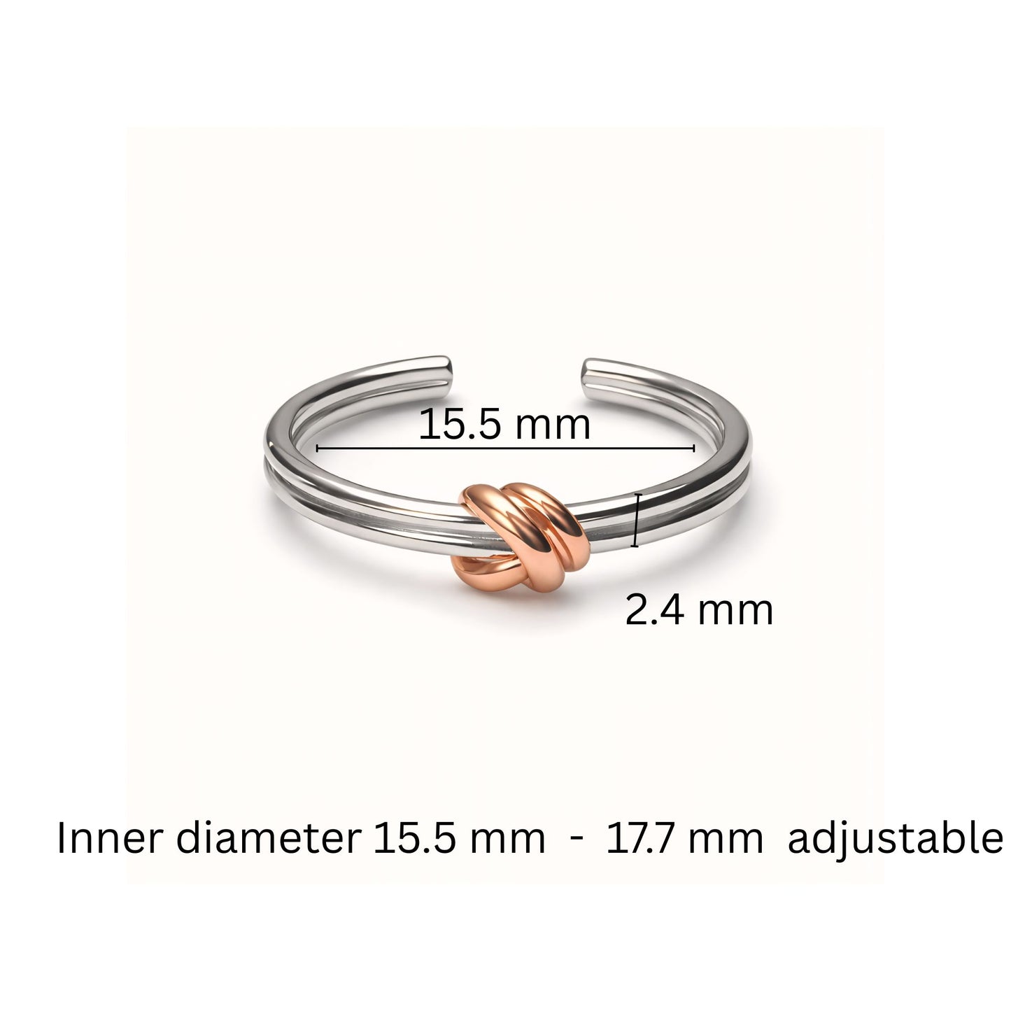 925 Sterling Silver Infinity Knot Toe Rings