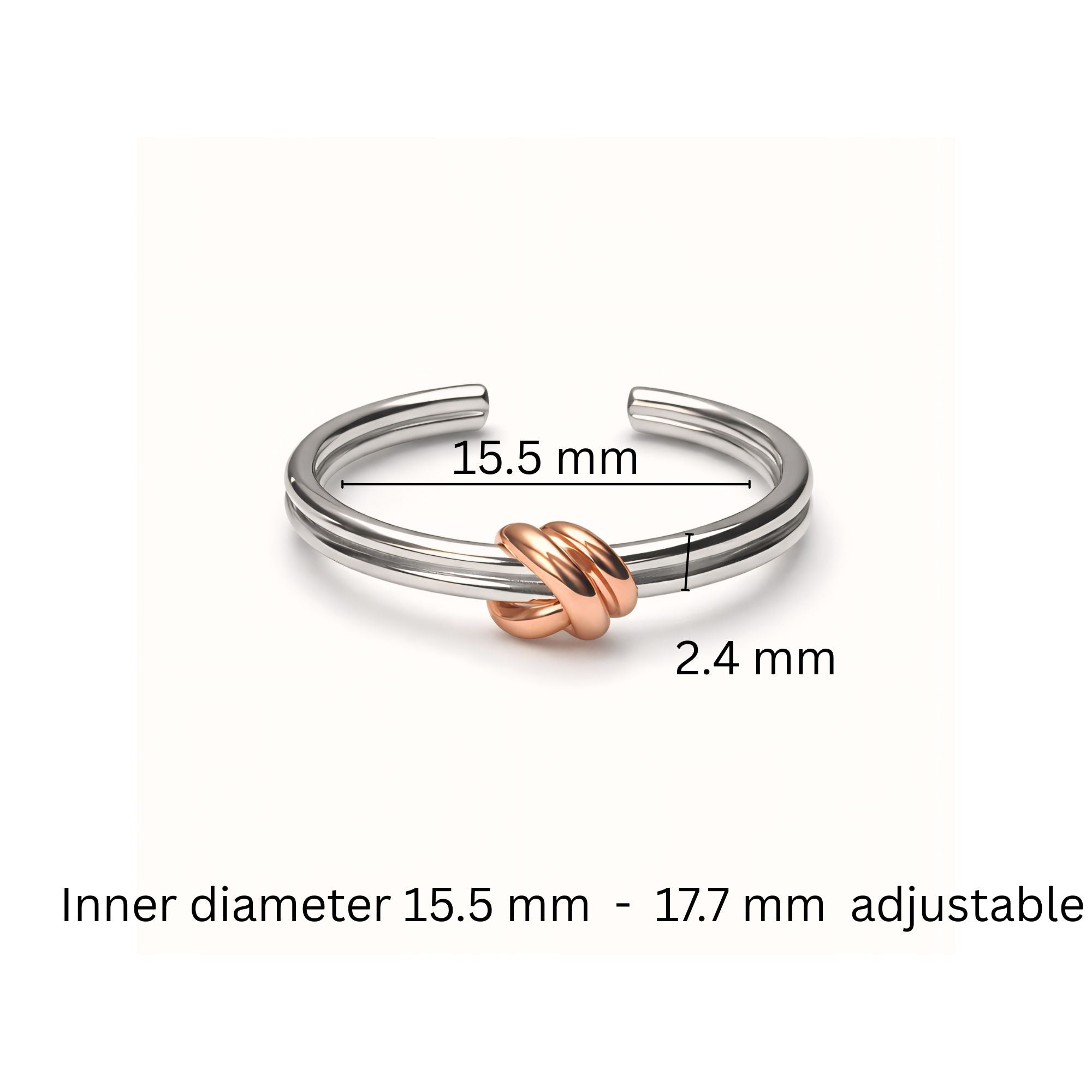925 Sterling Silver Infinity Knot Toe Rings