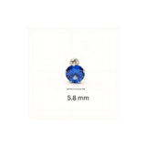 925 Sterling Silver Round Blue Stone Nose Pin