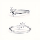 925 Sterling Silver Celestial Star Cluster Ring with Cubic Zirconia