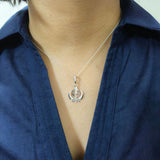 Elegant Khanda pendant with brilliant diamond-cut detailing