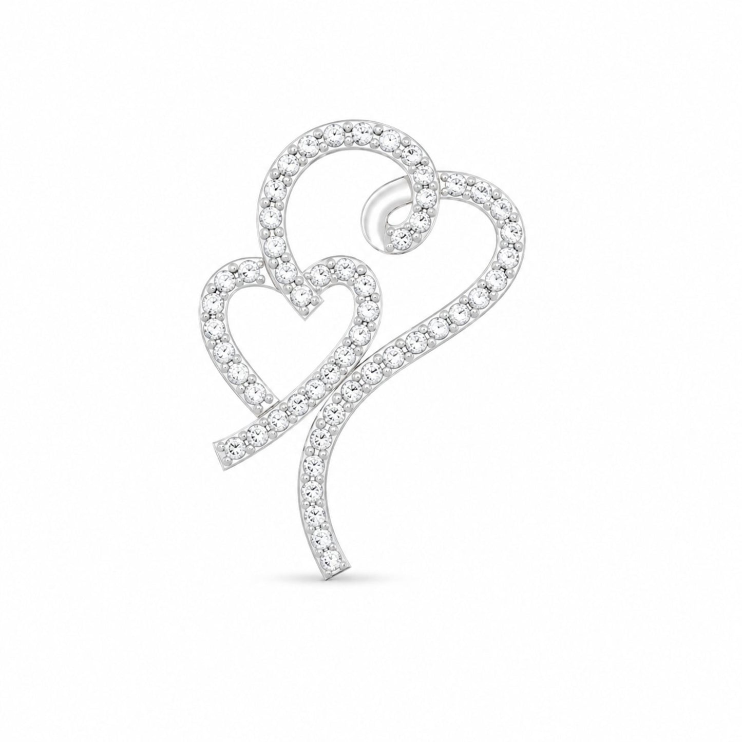 Interlocking heart pendant adorned with sparkling lab-grown diamonds