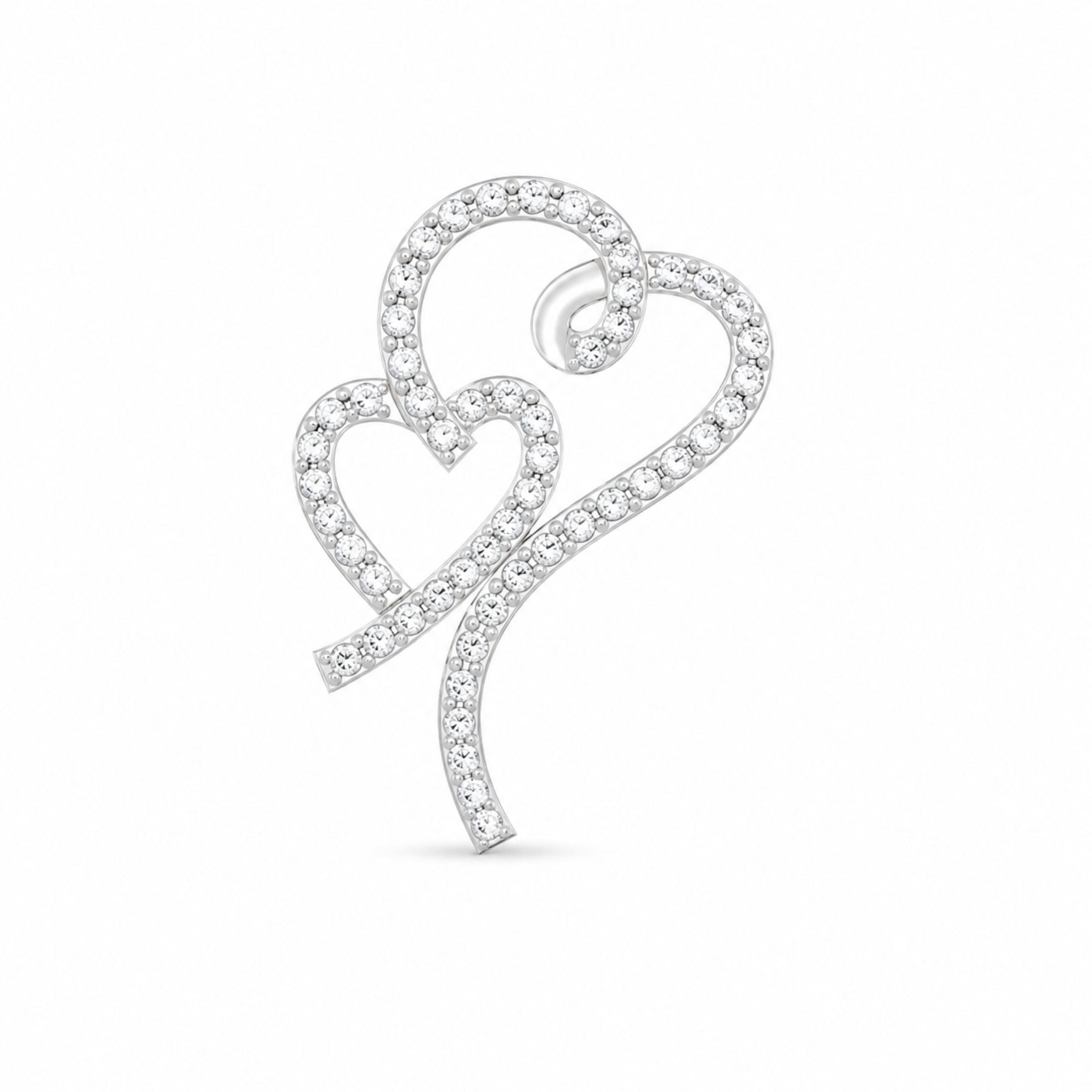Interlocking heart pendant adorned with sparkling lab-grown diamonds