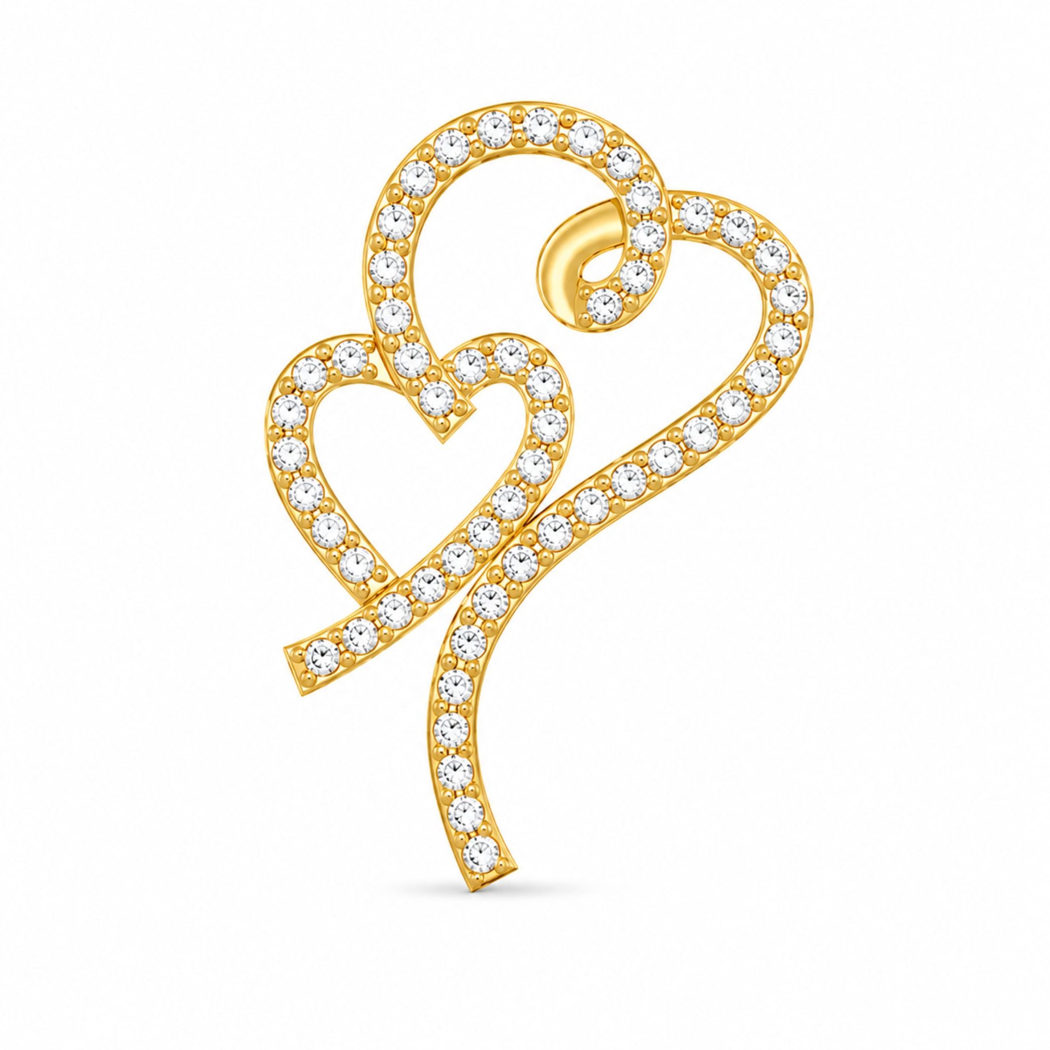 Interlocking heart pendant adorned with sparkling lab-grown diamonds