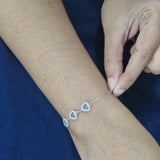 925 Sterling Silver Heart CZ Bracelet