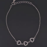 925 Sterling Silver Heart CZ Bracelet