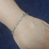 925 Sterling Silver Heart & Infinity Link Bracelet with Cubic Zirconia
