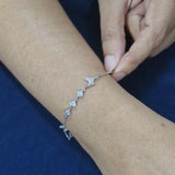 CZ Stone Butterfly Bracelet in 925 Sterling Silver