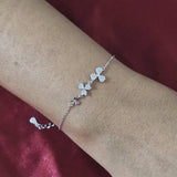 925 Sterling Silver Floral CZ Bracelet