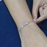 CZ Stone Floral Bracelet in 925 Sterling Silver