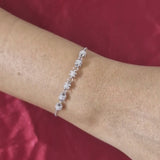 925 Sterling Silver Geometric CZ Link Bracelet