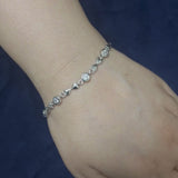 925 Sterling Silver Bezel-Set Cubic Zirconia Link Bracelet