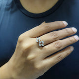 Radiant Honeycomb Lab-Grown Diamond Ring in 925 Sterling Silver
