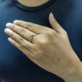 Infinity Curve Lab-Grown Diamond Ring in 925 Sterling Silver