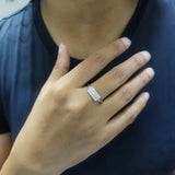 Elegant Lab Grown Diamond Cluster Ring in 925 Sterling Silver
