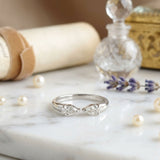 Twin Diamond Open-End Lab-Grown Diamond Ring in 925 Sterling Silver