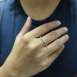 Elegant Lab Grown Diamond Wave Ring in 925 Sterling Silver