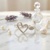 Elegant Lab Grown Diamond Heart Ring in 925 Sterling Silver