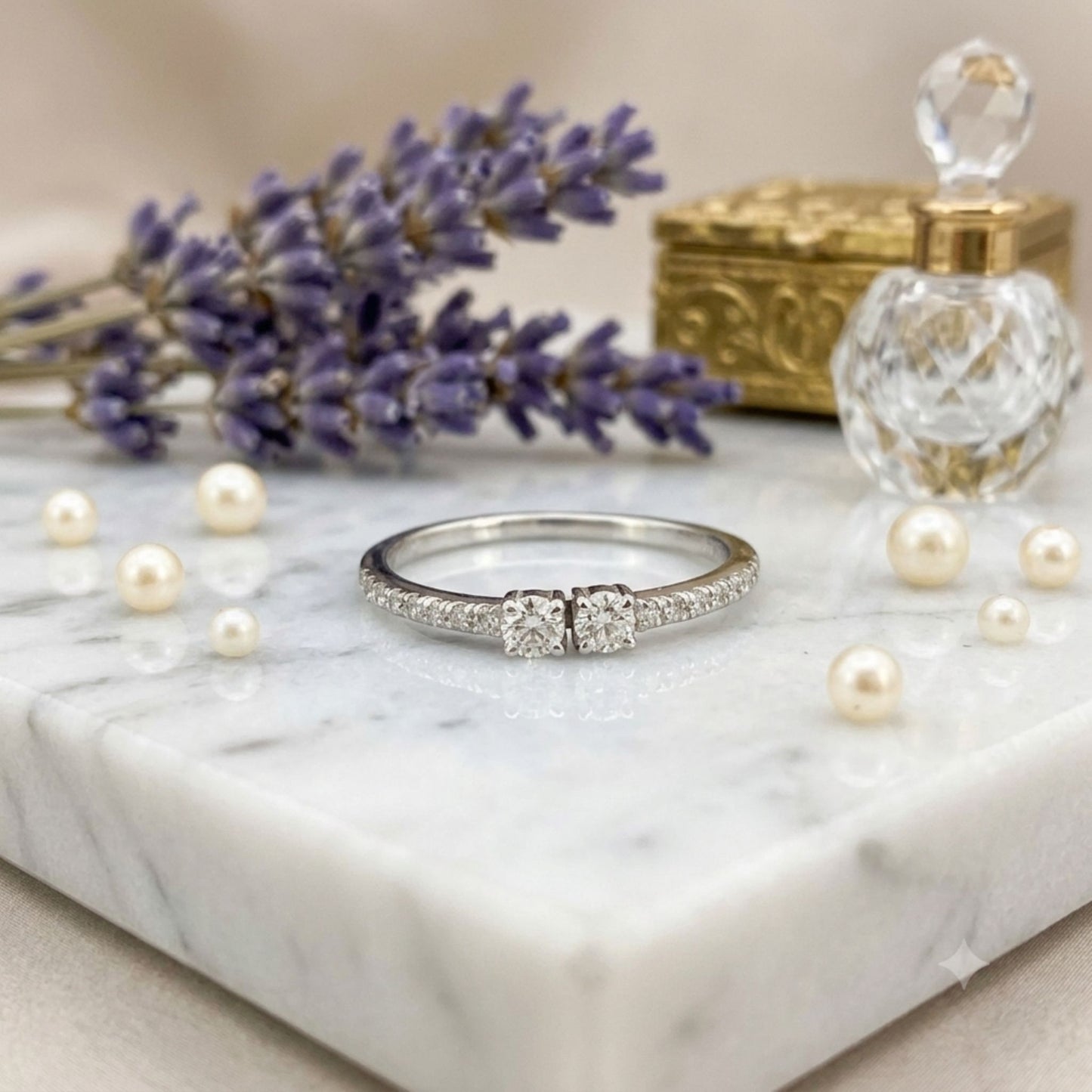 Elegant Lab Grown Diamond Half Eternity Ring in 925 Sterling Silver