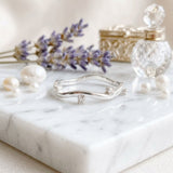 Elegant Lab Grown Diamond Wave Ring in 925 Sterling Silver