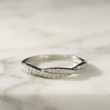 Elegant Twisted Pavé Lab-Grown Diamond Ring in 925 Sterling Silver