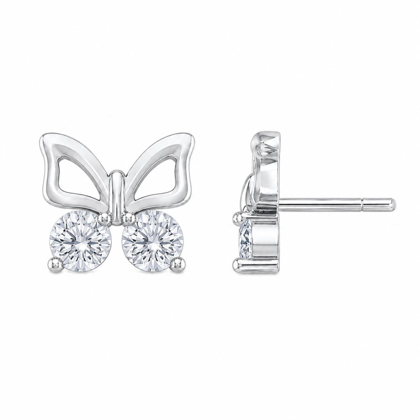 Elegant Butterfly Lab Grown Diamond Stud Earrings