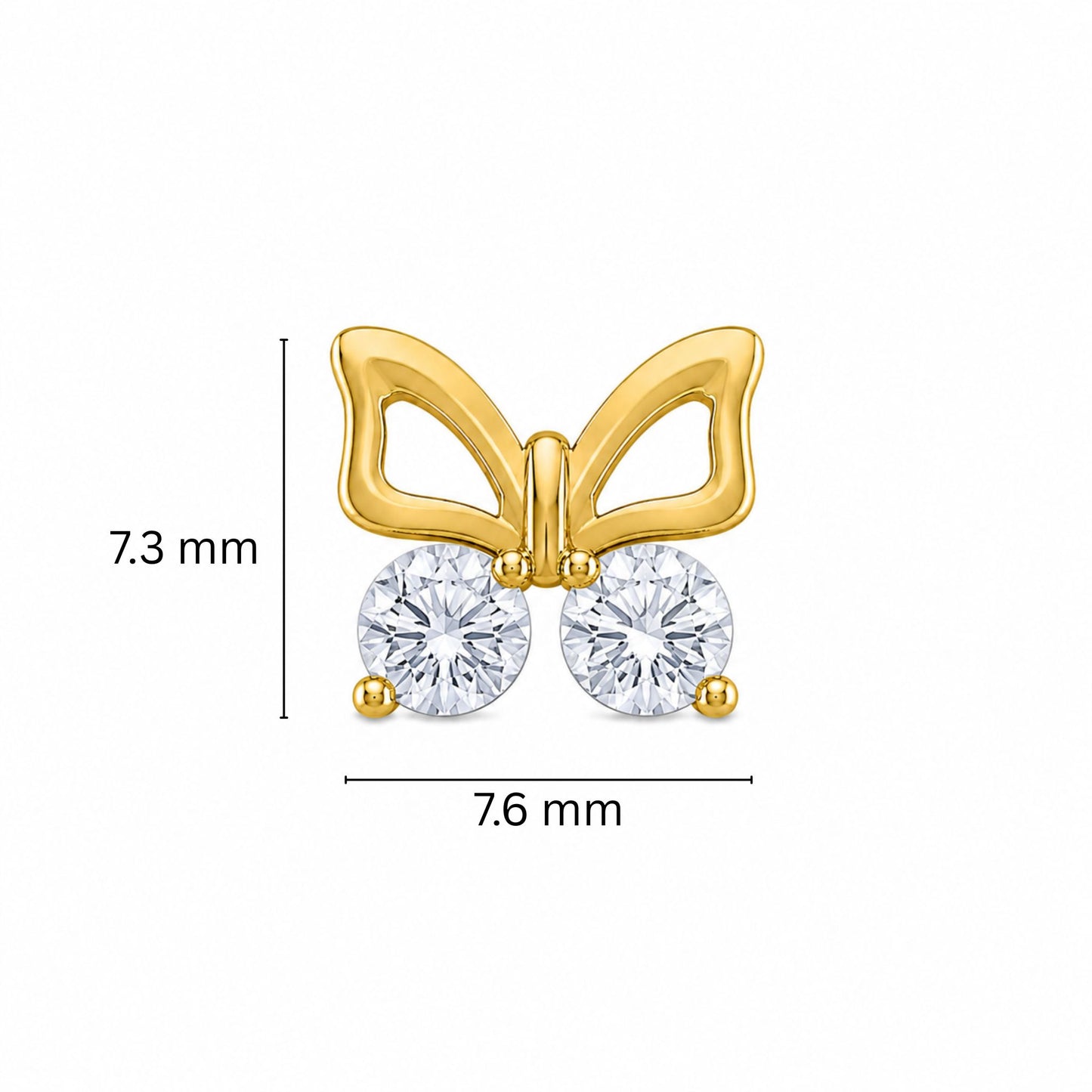 Elegant Butterfly Lab Grown Diamond Stud Earrings