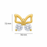 Elegant Butterfly Lab Grown Diamond Stud Earrings