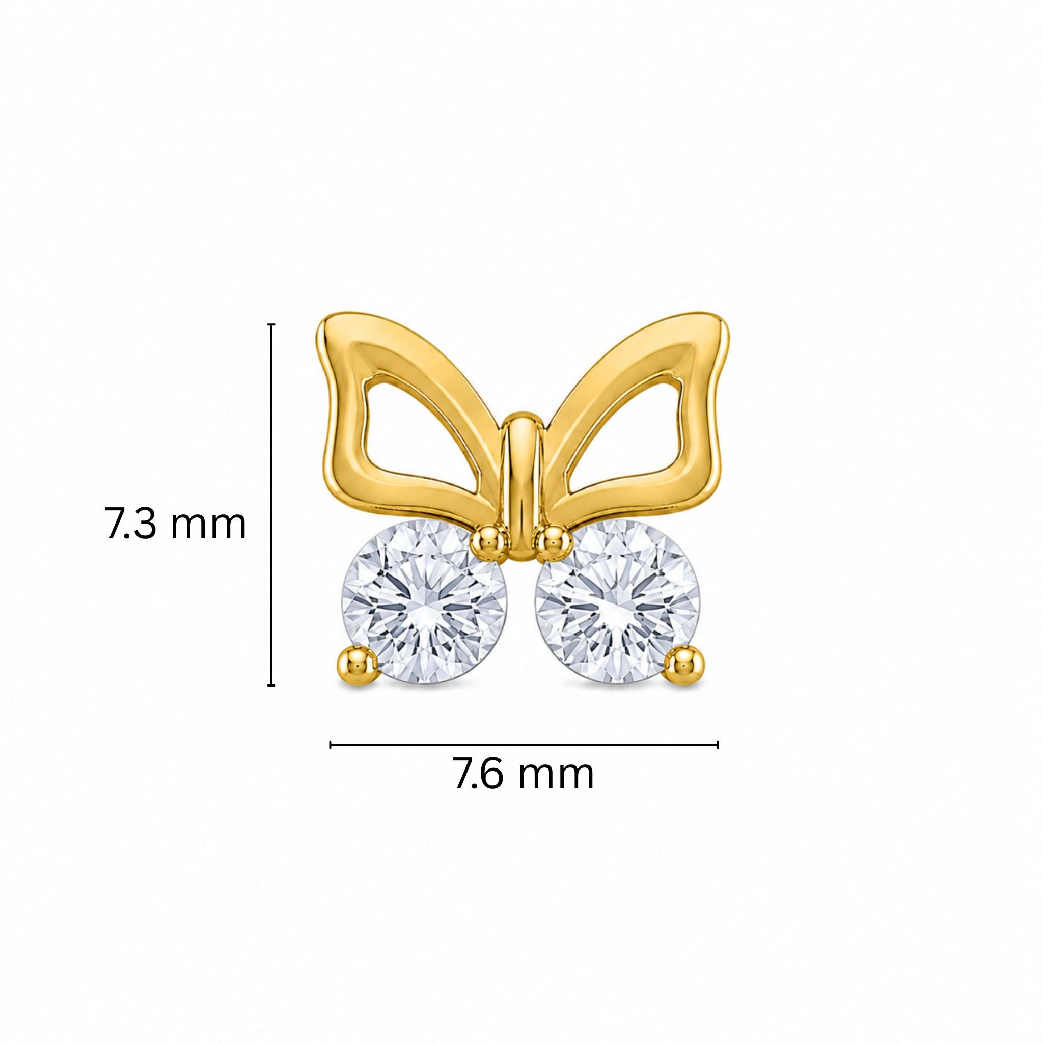 Elegant Butterfly Lab Grown Diamond Stud Earrings