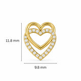 Elegant Double heart studs with sparkling lab-grown diamonds.