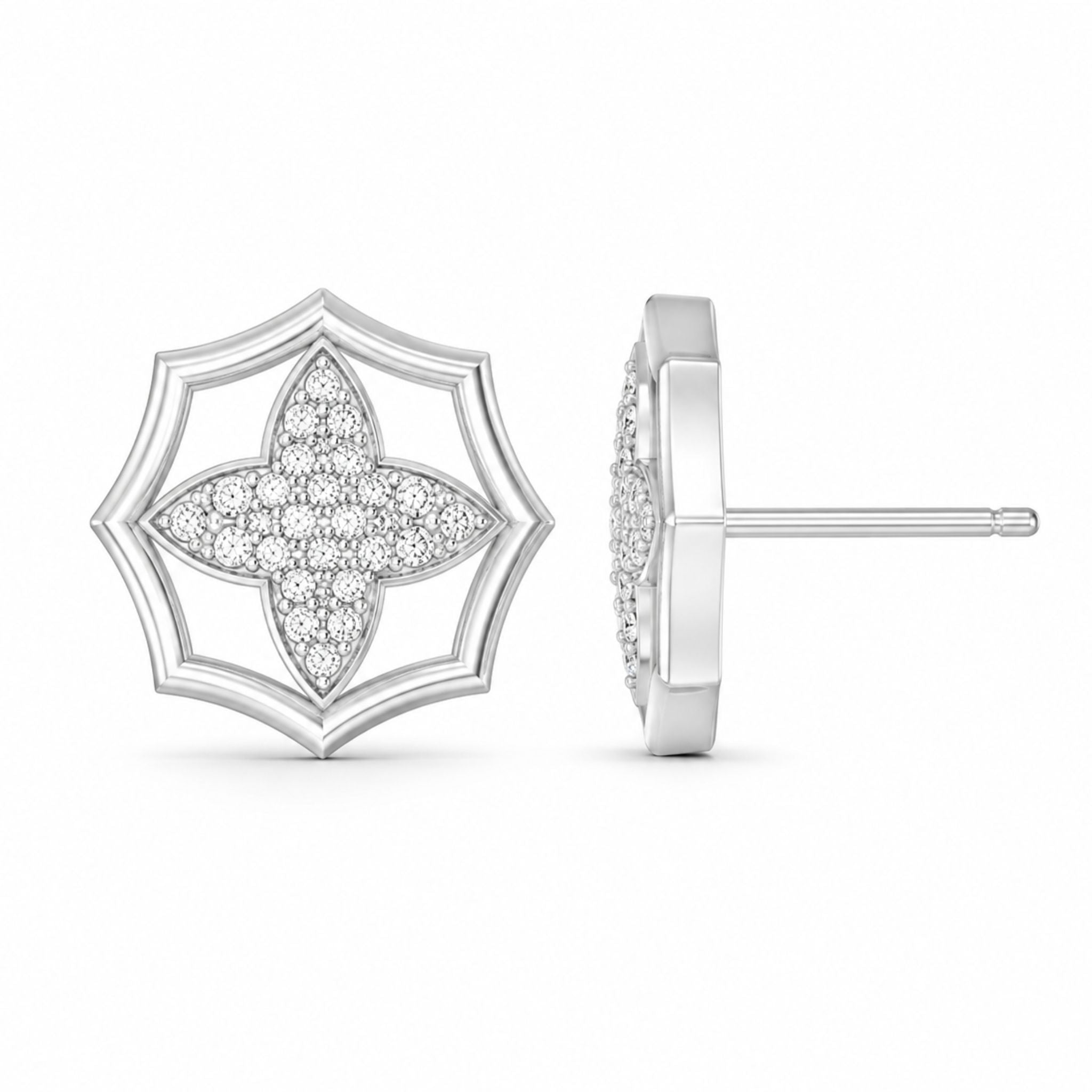 Elegant floral studs featuring sparkling lab-grown diamonds