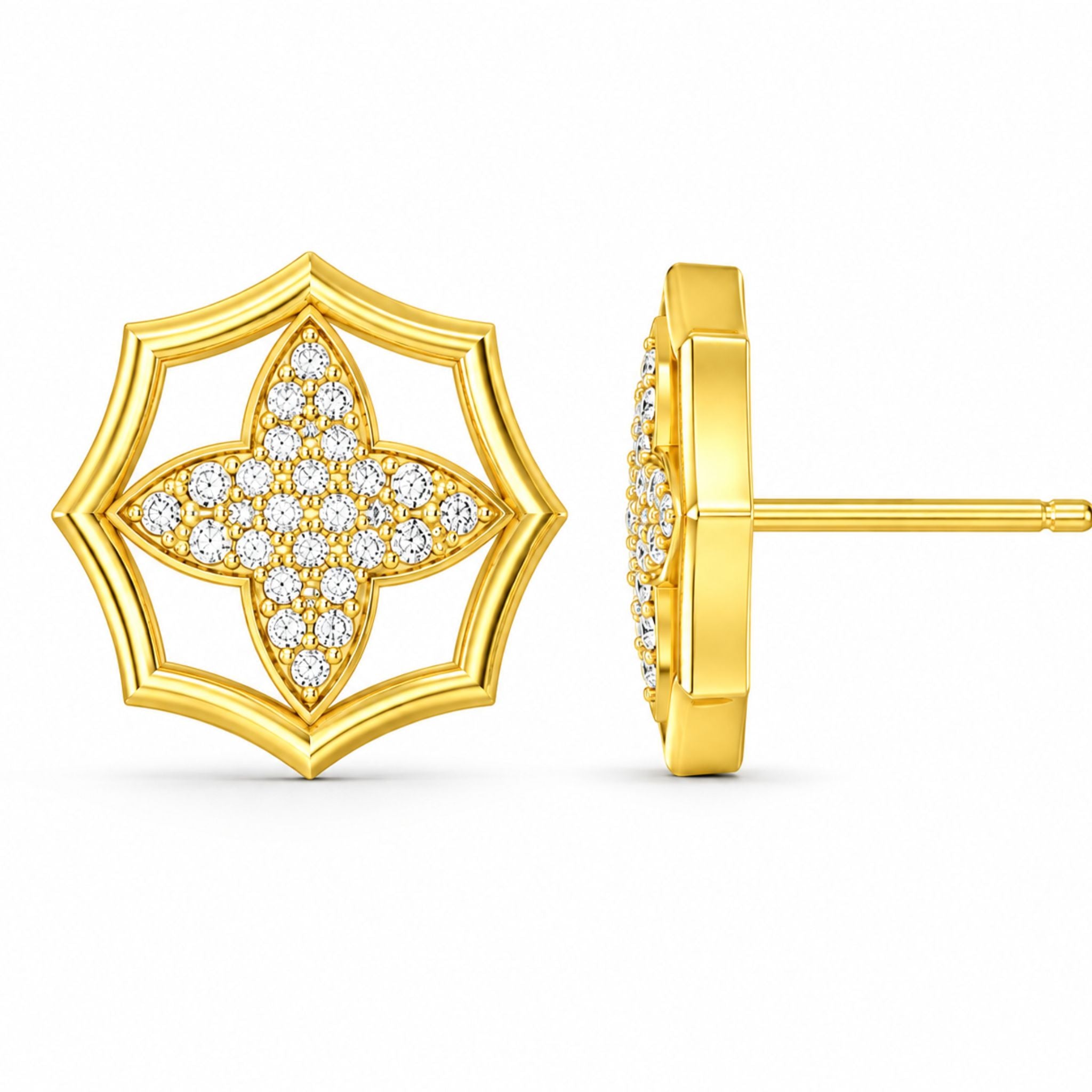 Elegant floral studs featuring sparkling lab-grown diamonds